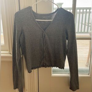 American Eagle Soft&Sexy Plush Grey Top Size Small